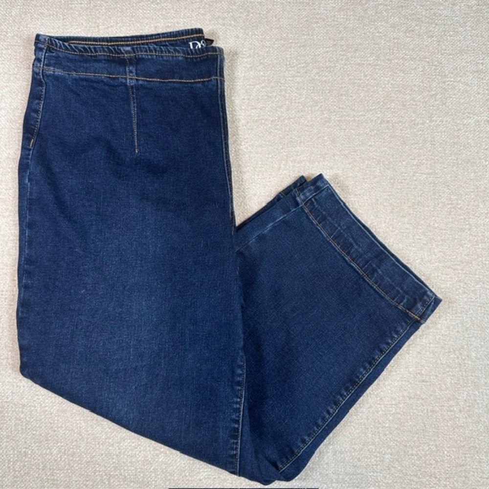 DG2 by Diane Gilman Pull On Jeans New Classic Stretch 16P Dark Wash‎ Crop Capri